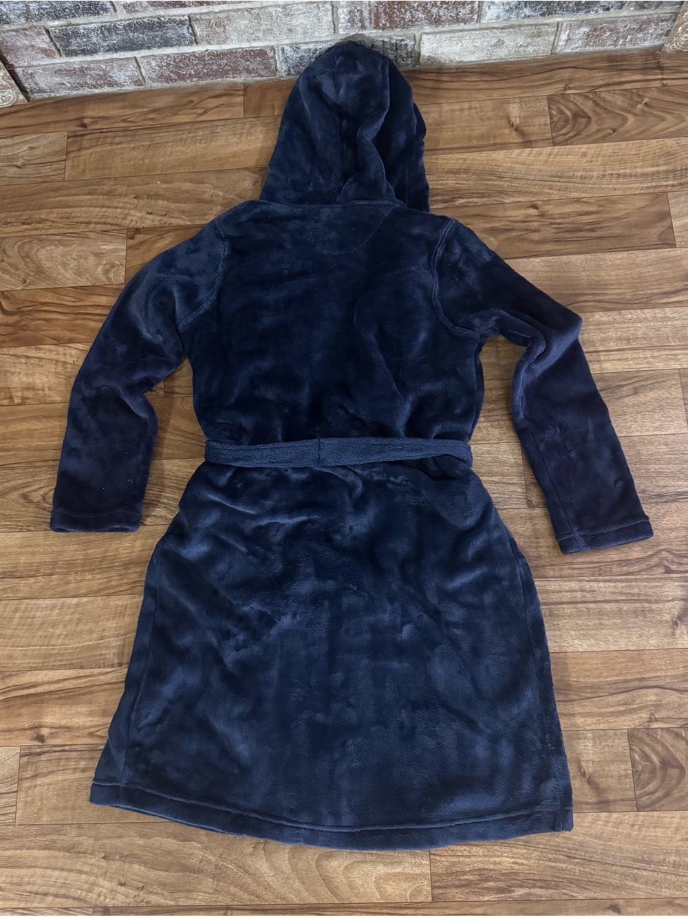 Lands’ End Kids Navy Plush Hooded Fleece Robe Size 12 - Picture 10 of 10